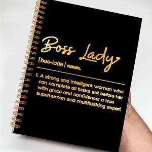 Boss Lady Black and Gold Notebook - Definition of a True Boss!